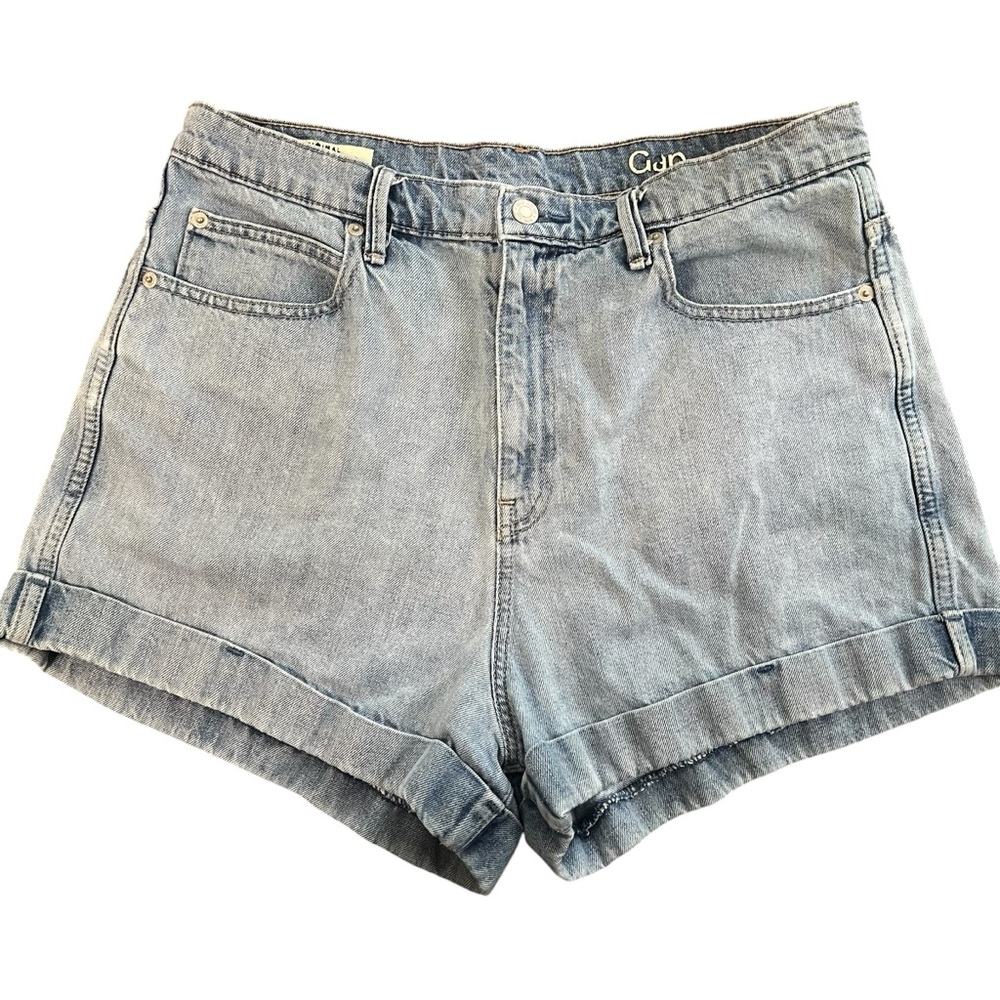 GAP Original High Rise Denim Cuffed Shorts Size 32‎ Light Wash Women’s